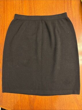 St. John Black Knit Pencil Skirt